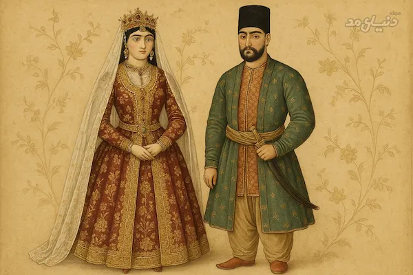 تاریخچه لباس عروس دوران قاجار
